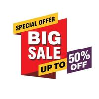 Sale banner template design, Big sale special offer. end of season special offer banner. vector