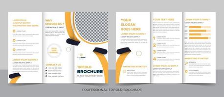 Trifold Brochure Design Template for Your Company, Corporate, Business, Advertising, Marketing, Agency, and Internet Business. vector