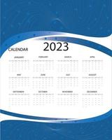 plantilla de calendario de diseño moderno vectorial 2023. vector