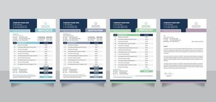 Business invoice template quotation pricelist letterhead money bills payment agreement design templates vector
