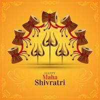 Maha Shivratri Indian religious festival elegant greeting background vector