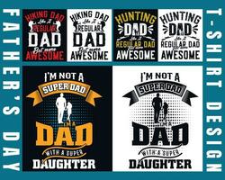 Happy fathers day t shirt design for son and daughters in illustration. Eps-10. vector