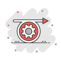 Agile icon in comic style. Flexible cartoon vector illustration on white isolated background. Arrow cycle splash effect business concept.