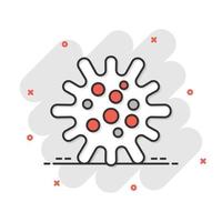 icono de bacterias de la enfermedad en estilo cómico. ilustración de vector de dibujos animados de alergia sobre fondo blanco aislado. concepto de negocio de efecto de salpicadura de virus microbio.