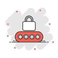 Login icon in flat style. Password access vector illustration on white isolated background. Padlock entry business concept.