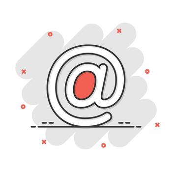 Email message icon in comic style. Mail document cartoon vector illustration on white isolated background. Message splash effect business concept.