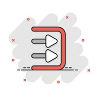 Login icon in flat style. Arrow access vector illustration on white isolated background. Door entry business concept.