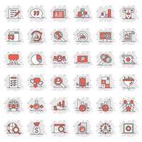 Global money icon set in comic style. Global information cartoon vector illustration on white isolated background. Finance data splash effect business concept.