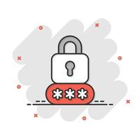 Login icon in flat style. Password access vector illustration on white isolated background. Padlock entry business concept.