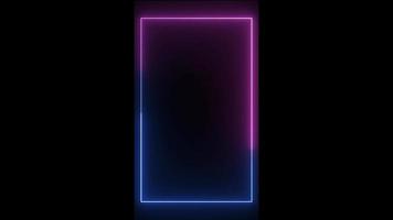 neon lijn doos, abstract neon lijn kader, neon licht lijn achtergrond video