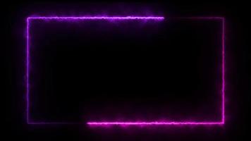 neon line box, abstract neon line frame, neon light line background video