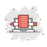 icono de blogs en estilo cómico. ilustración de vector de dibujos animados de comunicación de redes sociales sobre fondo blanco aislado. concepto de negocio de efecto de salpicadura de contenido.