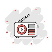 Radio icon in flat style. Fm broadcast vector illustration on white isolated background. Radiocast business concept.