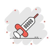 Syringe icon in flat style. Inject needle vector illustration on white isolated background. Drug dose business concept.