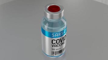 ampola de vacina de coronavírus covid-19, sars-cov-2 - conceito epidêmico video