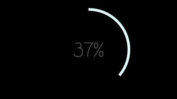 Circular Download Progress Bar - From 0 To 100 Procent on Black Background video