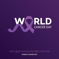 let's give cancer the fight of its life - World Cancer Day vector