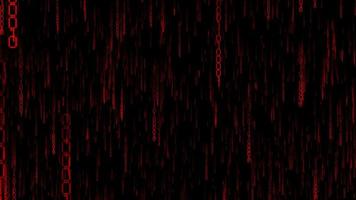 Red Binary Code Falling Down - Matrix Concept. Camera Moves Thorough Falling Digits video