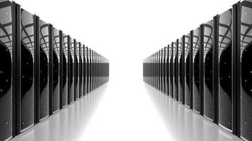 Many Rack Servers Standing in a Raw - Data Center, Hosting, Storage Concept video