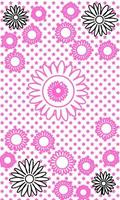 Pattern of flowers and stars on a pink background vector