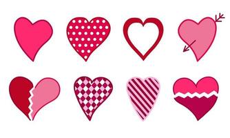 Set of decorative vector hearts