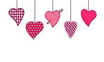 A garland of pink hearts is a decorative background for an invitation, a banner, a card for Valentine's Day vector