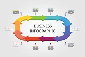 timeline arrow circle chart template for infographic for presentation for 10 element vector