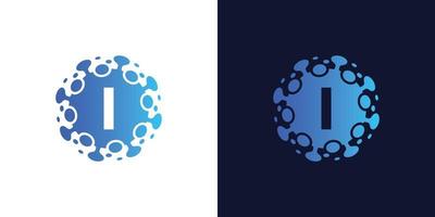 molecule initial Letter G Logo design , Lab Logo Design Element , Design Vector with Dots