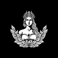 ilustración del logotipo de la diosa de la naturaleza vector