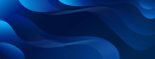 Abstract Blue Fluid Wave Banner Template vector