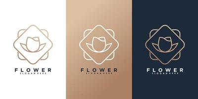 beauty flower logo design with template vector
