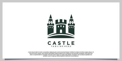 Inspiración en el diseño del logotipo del castillo con concepto creativo de plantilla. vector