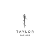 Tailor logo luxury needle design template flat vector