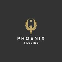 Phoenix logo icon design template flat vector