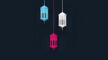 Ramadan Lantern Rotating with Dark Shadow, 3D Rendering video