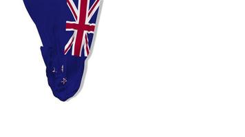 New Zealand Hanging Fabric Flag Waving in Wind 3D Rendering, Independence Day, National Day, Chroma Key, Luma Matte Selection of Flag video