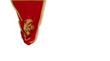 bandeira de tecido pendurada de montenegro acenando ao vento renderização em 3d, dia da independência, dia nacional, chroma key, luma matte seleção de bandeira video