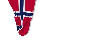 Norway Hanging Fabric Flag Waving in Wind 3D Rendering, Independence Day, National Day, Chroma Key, Luma Matte Selection of Flag video