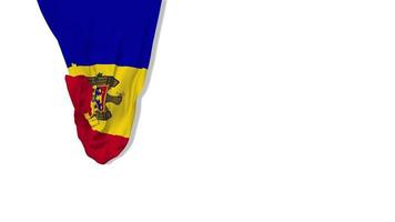 moldau hängende stofffahne weht im wind 3d-rendering, unabhängigkeitstag, nationaltag, chroma-key, luma-matte auswahl der flagge video