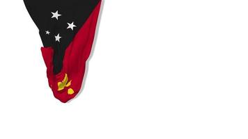 Papua New Guinea Hanging Fabric Flag Waving in Wind 3D Rendering, Independence Day, National Day, Chroma Key, Luma Matte Selection of Flag video