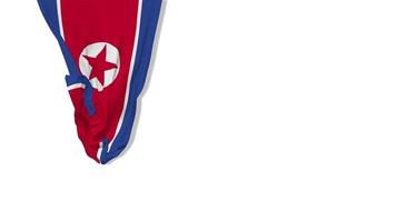 North Korea Hanging Fabric Flag Waving in Wind 3D Rendering, Independence Day, National Day, Chroma Key, Luma Matte Selection of Flag video