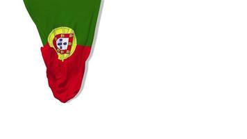 Portugal Hanging Fabric Flag Waving in Wind 3D Rendering, Independence Day, National Day, Chroma Key, Luma Matte Selection of Flag video