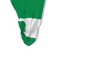 nigeria hängende stofffahne weht im wind 3d-rendering, unabhängigkeitstag, nationaltag, chroma-key, luma-matte auswahl der flagge video