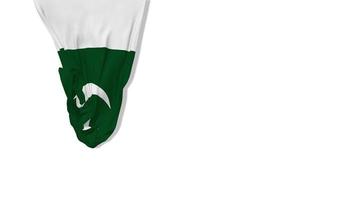drapeau en tissu suspendu pakistan agitant dans le vent rendu 3d, fête de l'indépendance, fête nationale, clé chroma, sélection luma matte du drapeau video