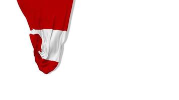 peru hängende stofffahne weht im wind 3d-rendering, unabhängigkeitstag, nationaltag, chroma-key, luma-matte auswahl der flagge video