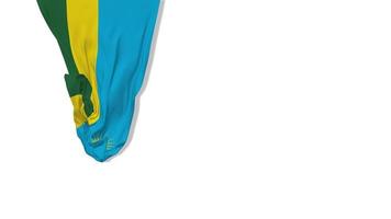 Rwanda Hanging Fabric Flag Waving in Wind 3D Rendering, Independence Day, National Day, Chroma Key, Luma Matte Selection of Flag video