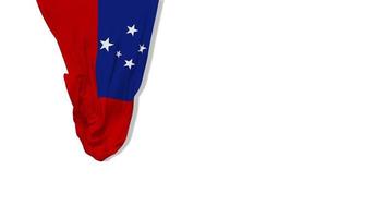 Samoa Hanging Fabric Flag Waving in Wind 3D Rendering, Independence Day, National Day, Chroma Key, Luma Matte Selection of Flag video