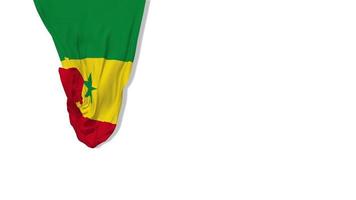 senegal hängande tyg flagga vinka i vind 3d tolkning, oberoende dag, nationell dag, krom nyckel, luma matt urval av flagga video