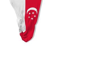 Singapore hangende kleding stof vlag golvend in wind 3d weergave, onafhankelijkheid dag, nationaal dag, chroma sleutel, luma matte selectie van vlag video