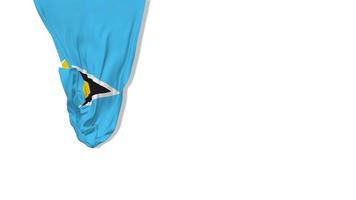 Saint Lucia Hanging Fabric Flag Waving in Wind 3D Rendering, Independence Day, National Day, Chroma Key, Luma Matte Selection of Flag video